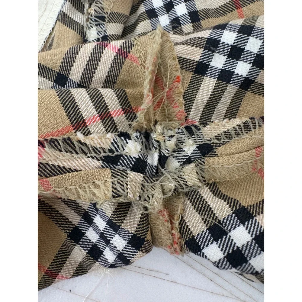 Vintage Burberry Golf Nova Check Shorts US 6 Tan Plaid High Rise Bermuda Cotton